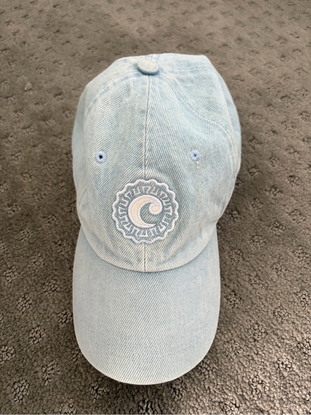 Cisco Light Blue Denim Baseball Cap with Embroidered Wave Logo